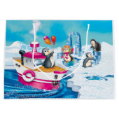 Grand Sac Cadeau pingouins en Antarctique (Devant)