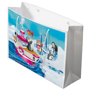 Grand Sac Cadeau pingouins en Antarctique
