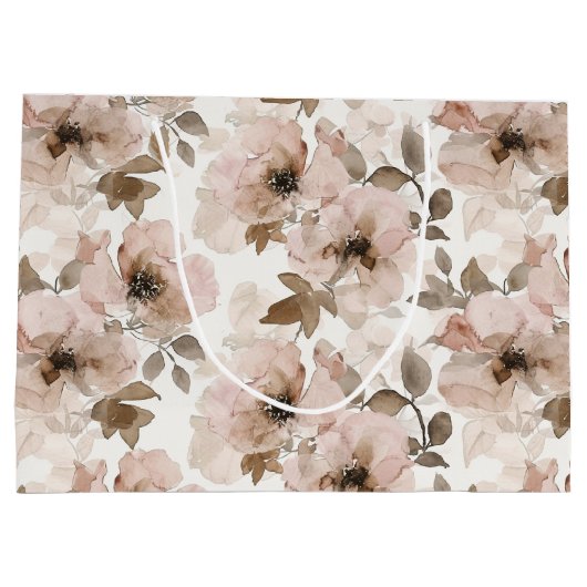 Grand Sac Cadeau Pink Brown Cowgirl Southwestern Floral (Dos)