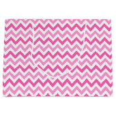 Grand Sac Cadeau Pink Chevron Breast Cancer Awareness Pattern (Devant)