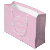 Grand Sac Cadeau Pink Custom Business Site Web de l'entreprise blan (Dos Angle)