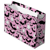 Grand Sac Cadeau Pink ghosts, bats and pumpkins (Devant Angle)