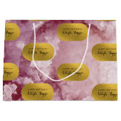 Grand Sac Cadeau Pink Gold Foil Sea Crystals Signature Script (Devant)