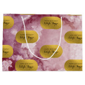 Grand Sac Cadeau Pink Gold Foil Sea Crystals Signature Script (Dos)