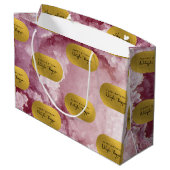 Grand Sac Cadeau Pink Gold Foil Sea Crystals Signature Script (Dos Angle)