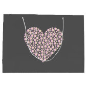 Grand Sac Cadeau Pink Gradient Heart Circles – Dark Grey Minimal (Dos)