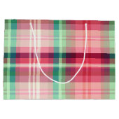 Grand Sac Cadeau Pink Green Tartan Plaid (Dos)
