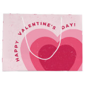 Grand Sac Cadeau Pink Modern Love Heureuse Sainte-Valentin de coeur (Dos)