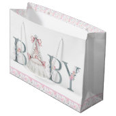 Grand Sac Cadeau Pink Princess Baby shower bébé cadeau (Devant Angle)
