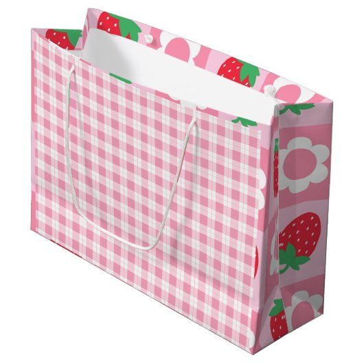 Grand Sac Cadeau Pink & Red Berry Premier anniversaire (Devant Angle)