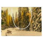 Grand Sac Cadeau Pins couverts de neige Forêt Nature Photo (Devant)