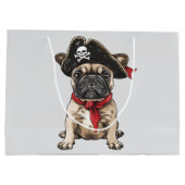 Grand Sac Cadeau Pirate French Buldog Skull Crossbones (Dos)