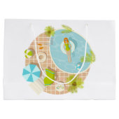 Grand Sac Cadeau Piscine fille en bikini plage d'été (Dos)