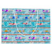 Grand Sac Cadeau Piscine Piscine Motif d'équipe (Dos)