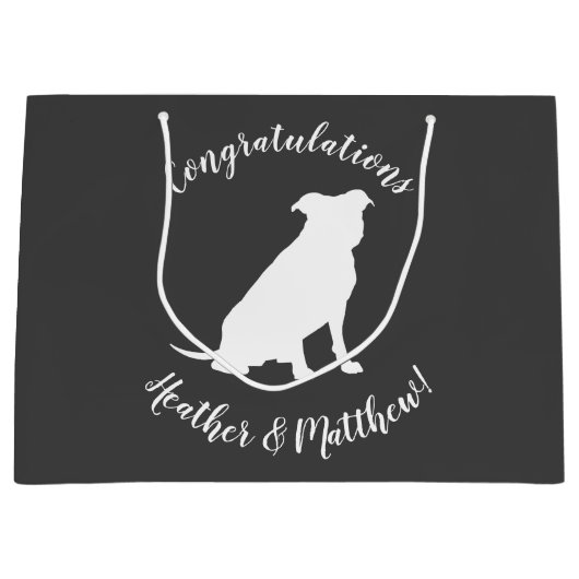 Grand Sac Cadeau Pit Bull Chien Baby shower Puppy Pitbull (Devant)