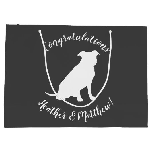 Grand Sac Cadeau Pit Bull Chien Baby shower Puppy Pitbull (Dos)