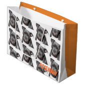 Grand Sac Cadeau Pitbull noir Editable (Devant Angle)