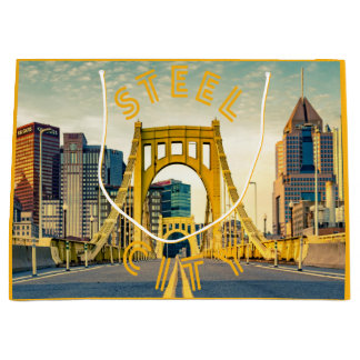 Grand Sac Cadeau Pittsburgh Steel City Skyline Bridge Pennsylvanie 