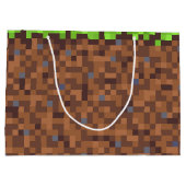 Grand Sac Cadeau Pixel grass gamer birthday  (Dos)