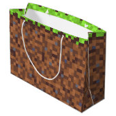 Grand Sac Cadeau Pixel grass gamer birthday  (Dos Angle)