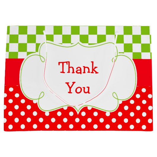 Grand Sac Cadeau Pizza fête anniversaire Merci (Devant)