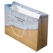 Grand Sac Cadeau Plage de sable avec Surf en mousse Anniversaire (Devant Angle)