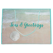 Grand Sac Cadeau Plage Ornements Mer et salutations (Devant)
