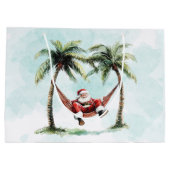 Grand Sac Cadeau Plage Palm Tree Père Noël Hammock Tropical (Dos)