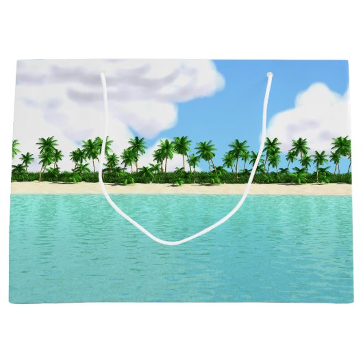 Grand Sac Cadeau Plage tropicale (Devant)