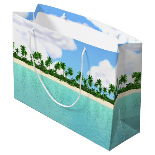 Grand Sac Cadeau Plage tropicale (Dos Angle)