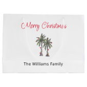 Grand Sac Cadeau Plage tropicale Joyeux palmiers de Noël (Dos)