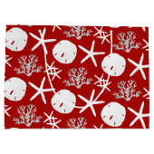 Grand Sac Cadeau Plage tropicale Noël Sable rouge Dollar Starfish (Dos)