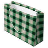 Grand Sac Cadeau Plaid à la crème verte (Dos Angle)
