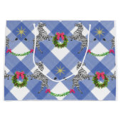 Grand Sac Cadeau Plaid Bleu des Fêtes (Devant)