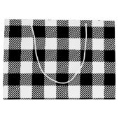 Grand Sac Cadeau Plaid de Buffalo - noir et blanc (Dos)