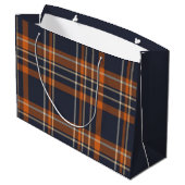 Grand Sac Cadeau Plaid rustique Noël/hiver (Dos Angle)