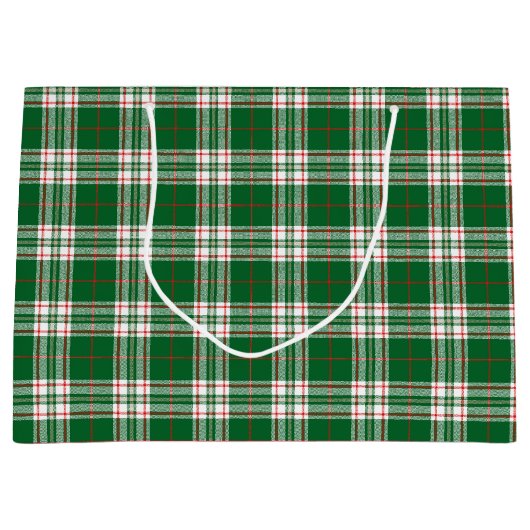 Grand Sac Cadeau Plaid vert (Devant)