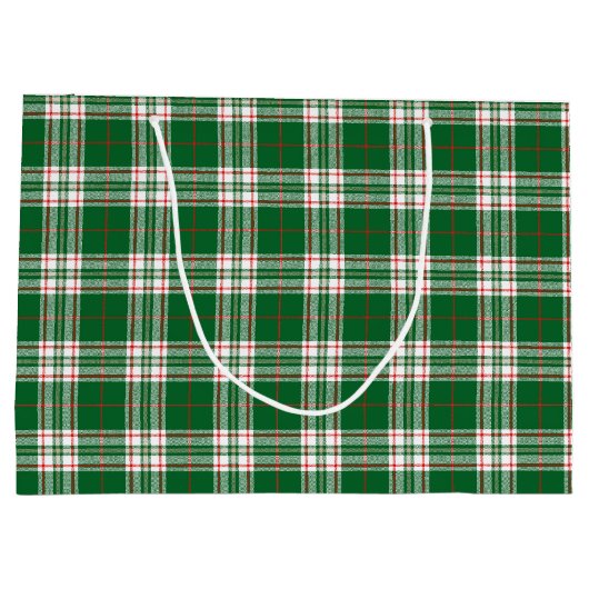 Grand Sac Cadeau Plaid vert (Dos)