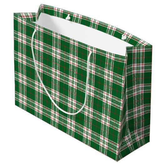 Grand Sac Cadeau Plaid vert (Dos Angle)