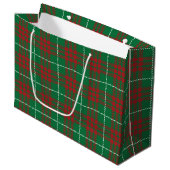 Grand Sac Cadeau Plaid vert et rouge (Devant Angle)