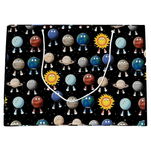 Grand Sac Cadeau Planètes et système solaire (Devant)