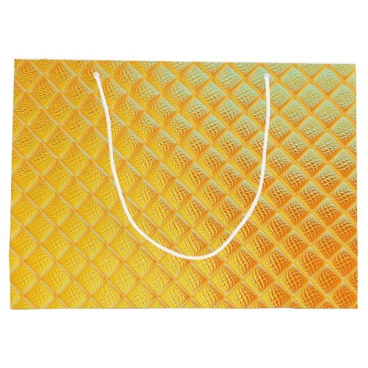 Grand Sac Cadeau Plat d'or brillant (Dos)