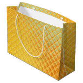 Grand Sac Cadeau Plat d'or brillant (Dos Angle)