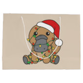 Grand Sac Cadeau Platypus Noël Animaux d'hiver Vacances Platypus (Dos)