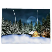 Grand Sac Cadeau Pleine lune de Cabine de journal rustique (Dos)