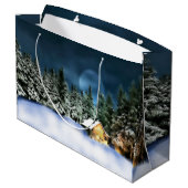 Grand Sac Cadeau Pleine lune de Cabine de journal rustique (Dos Angle)