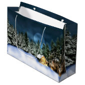 Grand Sac Cadeau Pleine lune de Cabine de journal rustique (Devant Angle)