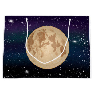 Grand Sac Cadeau Pleine lune sur la main étoilée