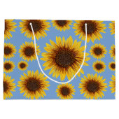 Grand Sac Cadeau Pluie de tournesol (Dos)