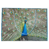 Grand Sac Cadeau Plumage bleu Peacock (Dos)